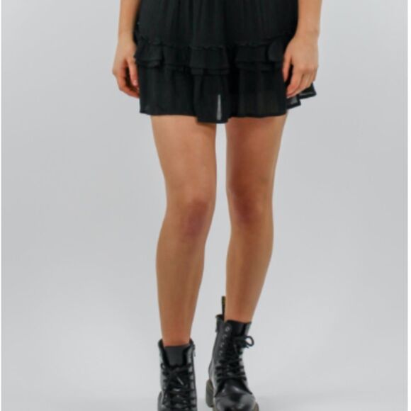 Black Tiered Ruffle Skirt - Picture 2 of 4